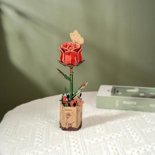 Red Rose- 3D Wooden Puzzle