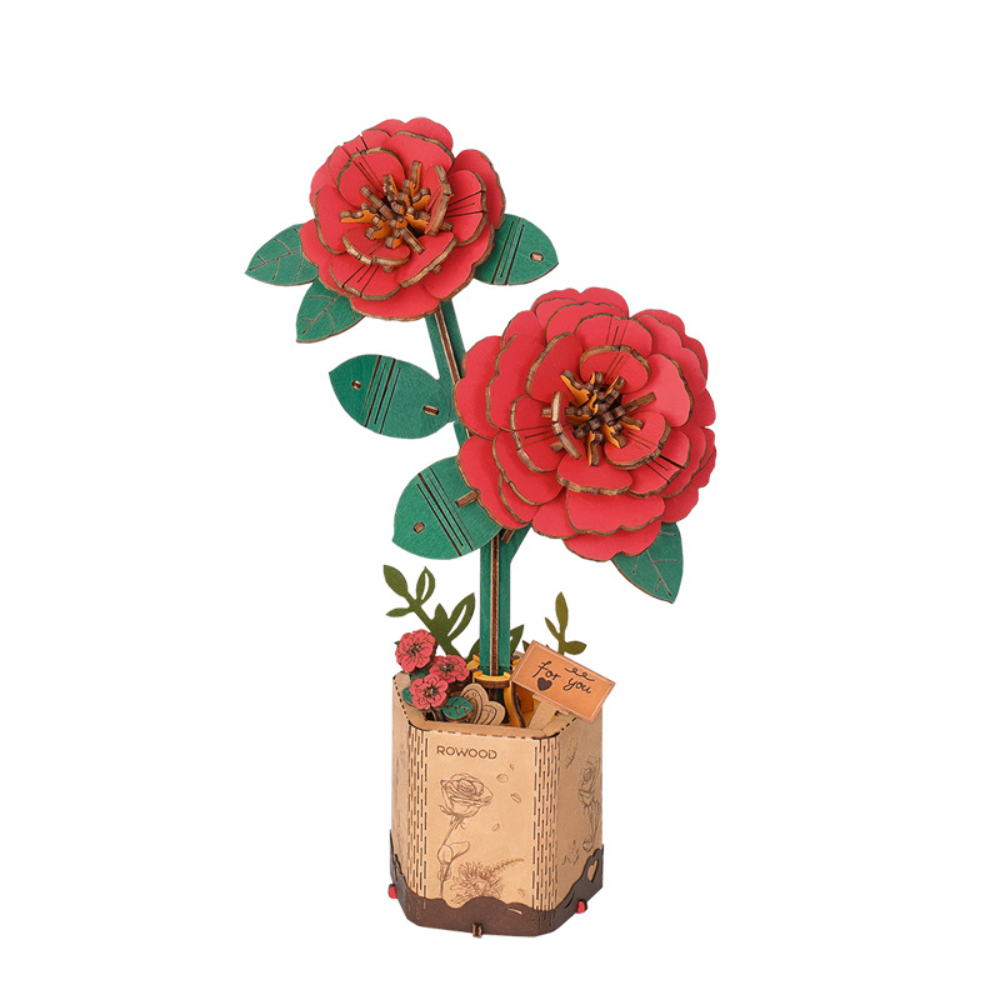 Red Camellia- 3D Wooden Puzzle