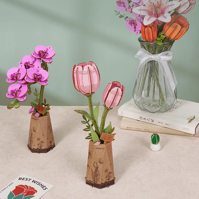 Puple Moth Orchid - 3D Wooden Puzzle