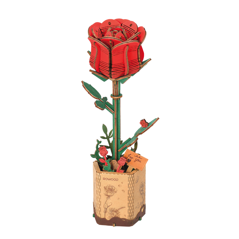 Red Rose- 3D Wooden Puzzle