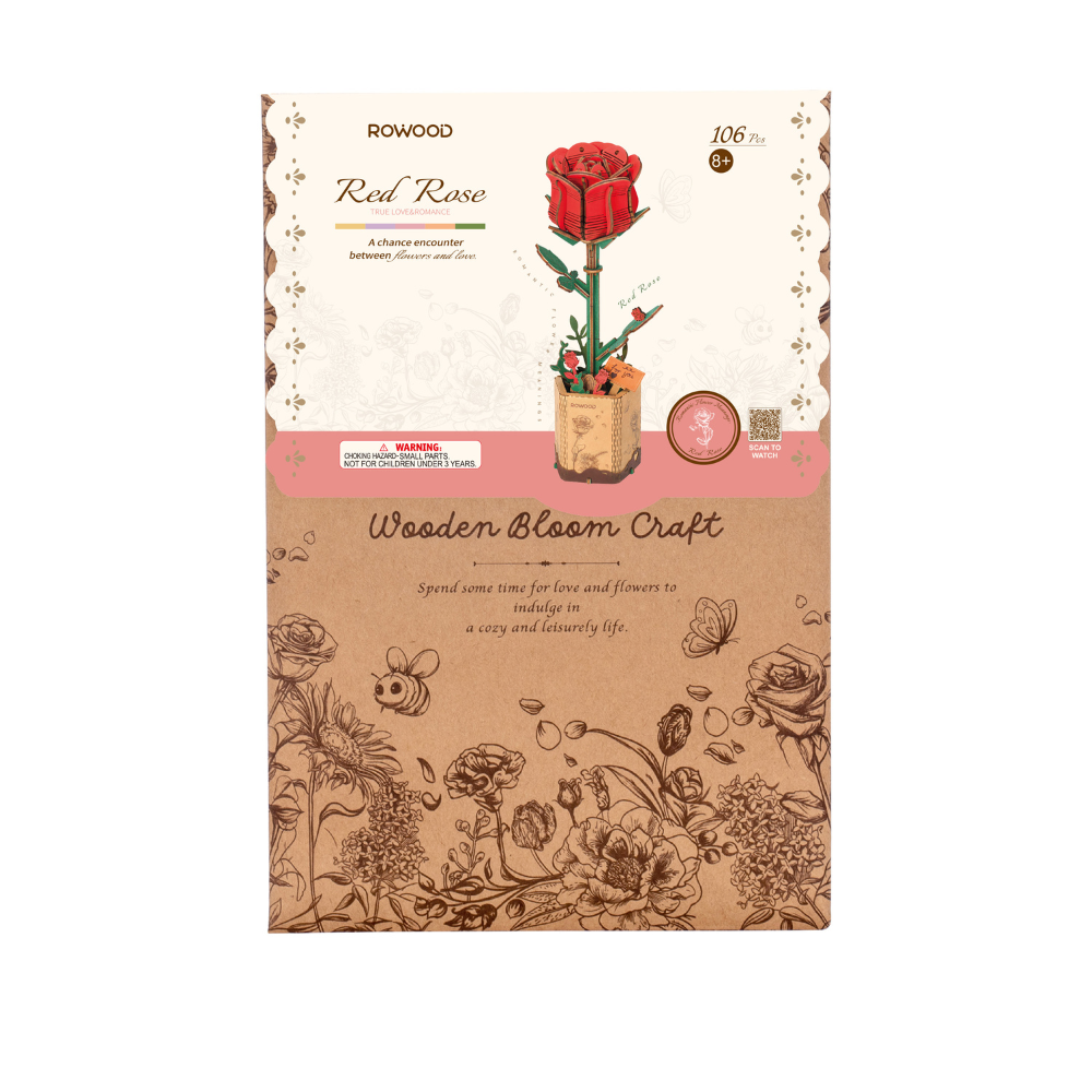 Red Rose- 3D Wooden Puzzle