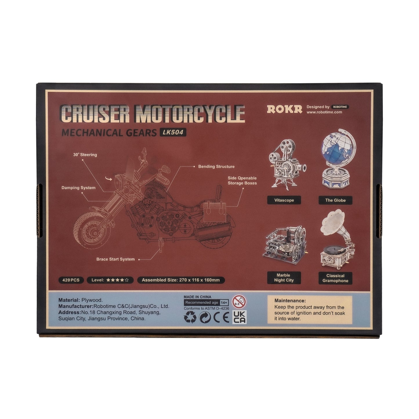 Cruiser Motorcycle- 3D Wooden Puzzle
