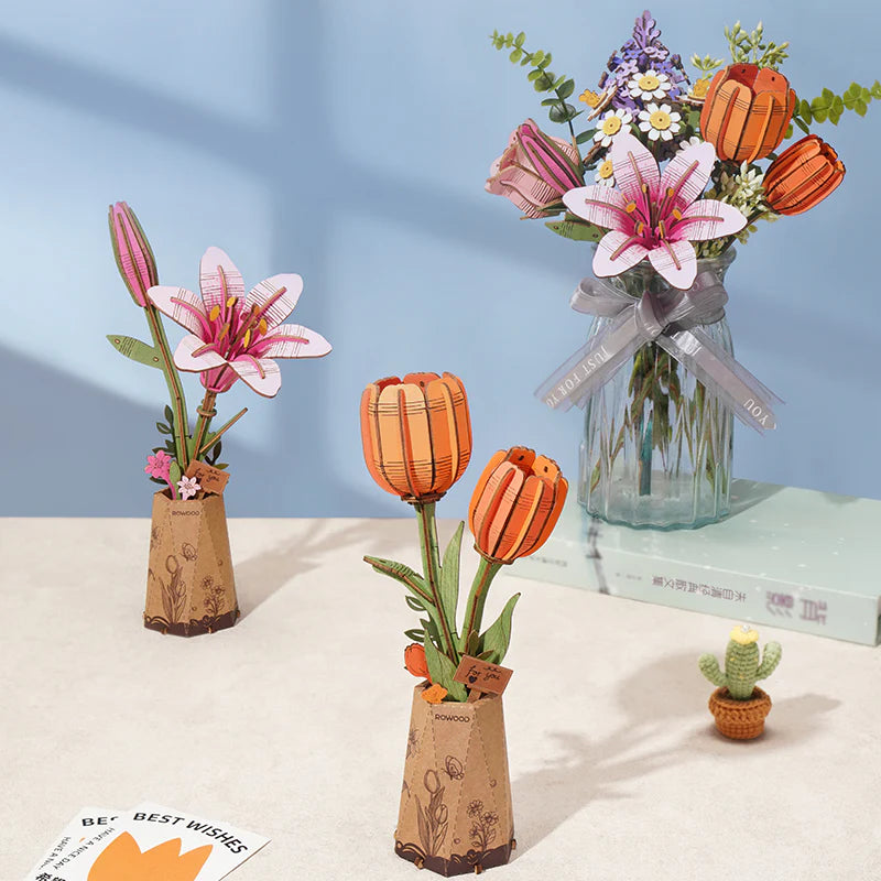 Orange Tulip - 3D Wooden Puzzle