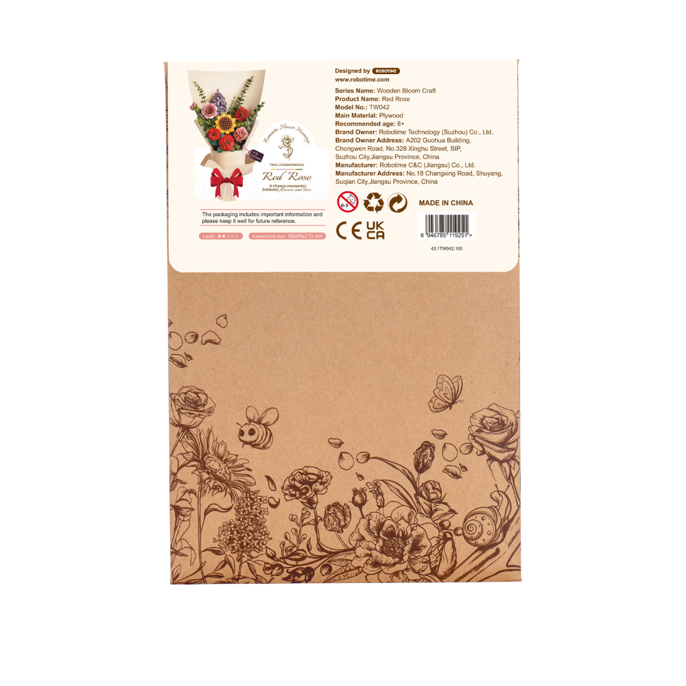 Red Rose- 3D Wooden Puzzle