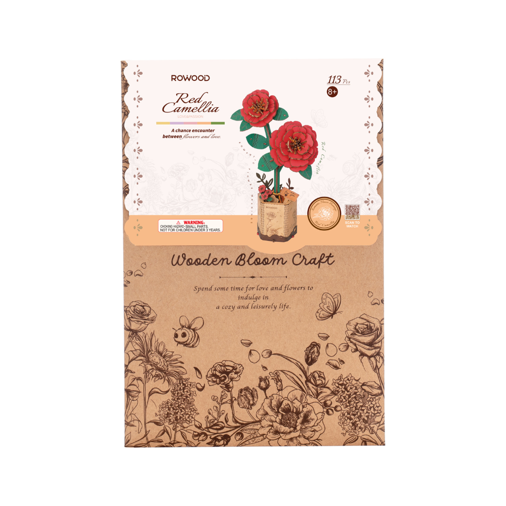 Red Camellia- 3D Wooden Puzzle