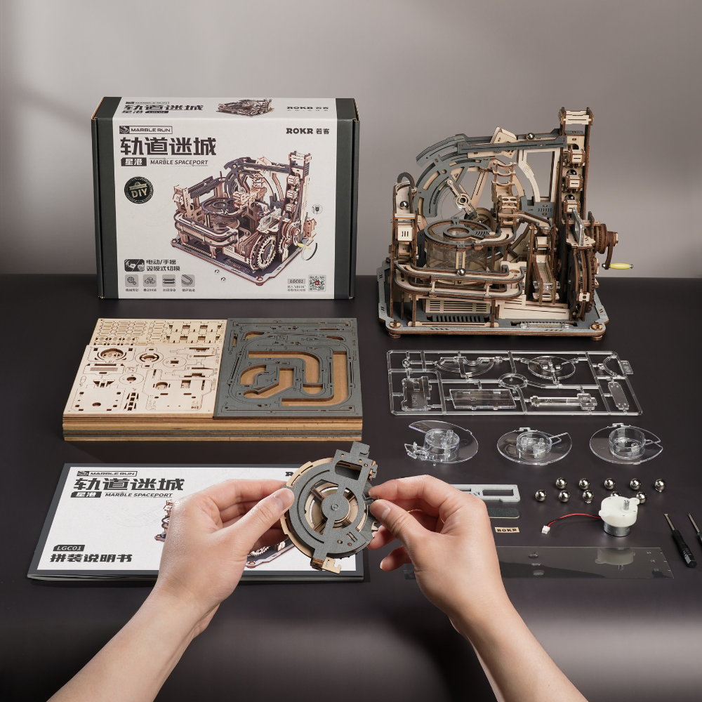 Marble Spaceport- 3D Wooden Puzzle