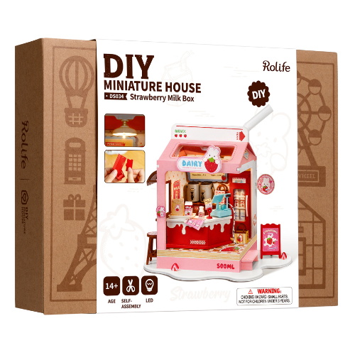 Strawberry Milk Box - 3D Puzzle