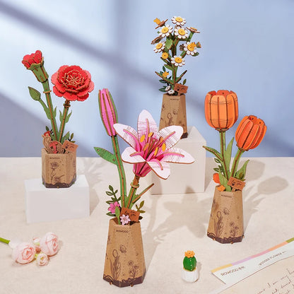Pink Lily - 3D Wooden Puzzle