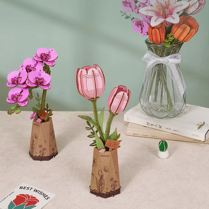 Puple Moth Orchid - 3D Wooden Puzzle