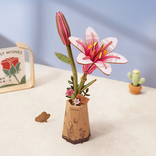 Pink Lily - 3D Wooden Puzzle