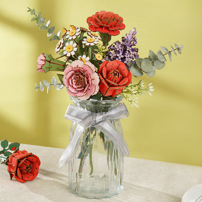 Red Carnation- 3D Wooden Puzzle