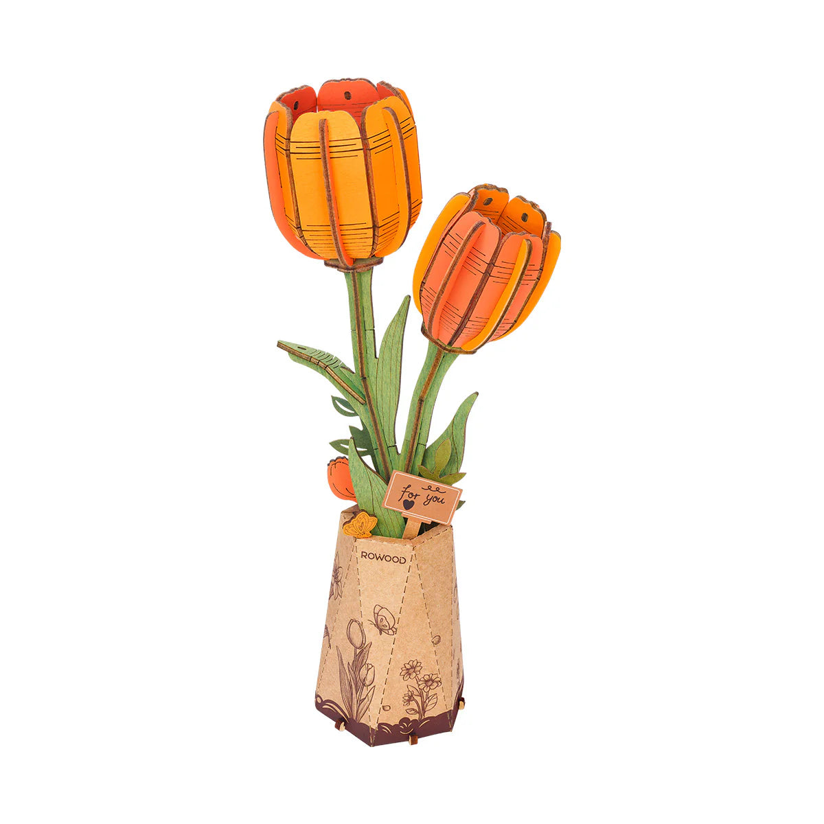 Orange Tulip - 3D Wooden Puzzle