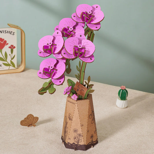 Puple Moth Orchid - 3D Wooden Puzzle