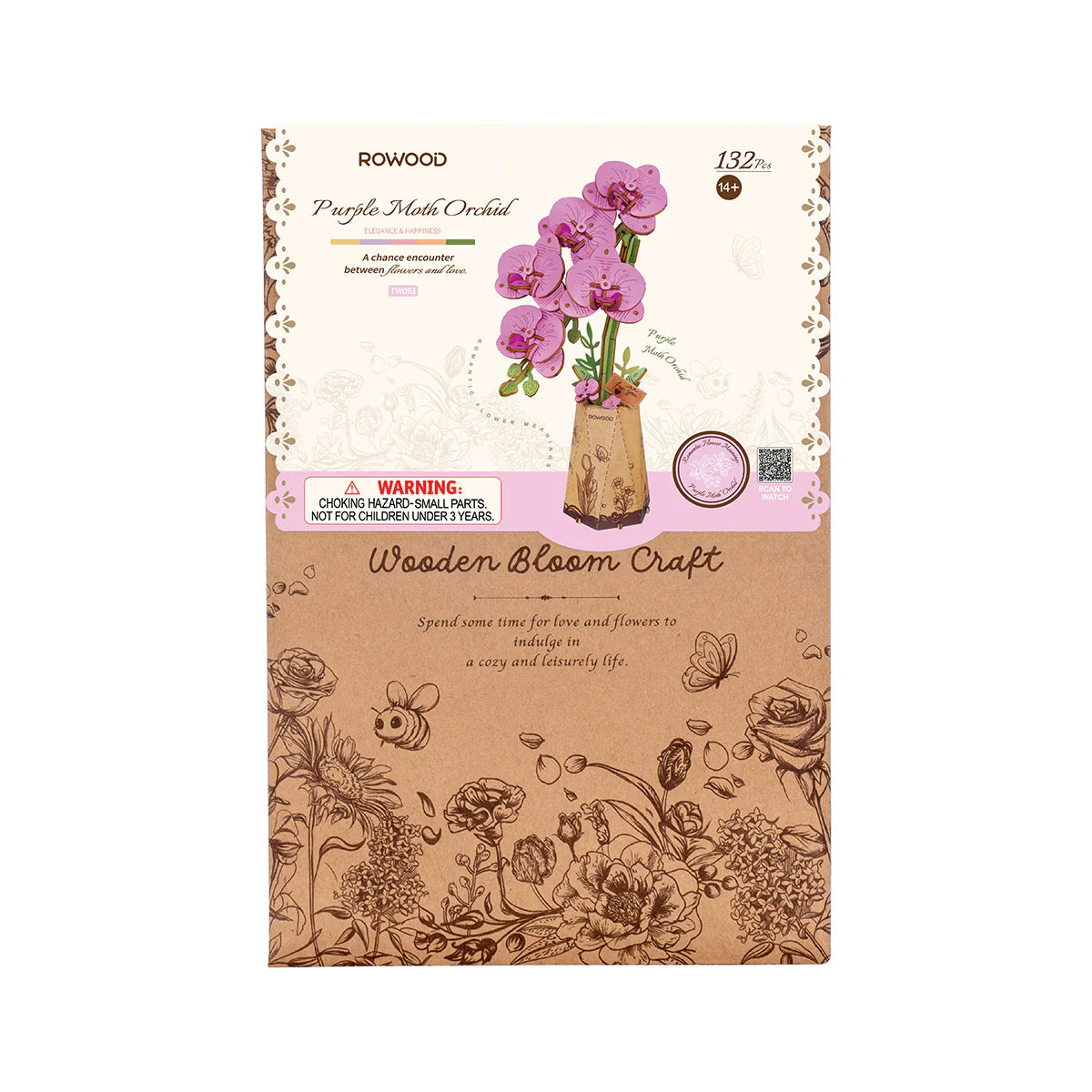 Puple Moth Orchid - 3D Wooden Puzzle