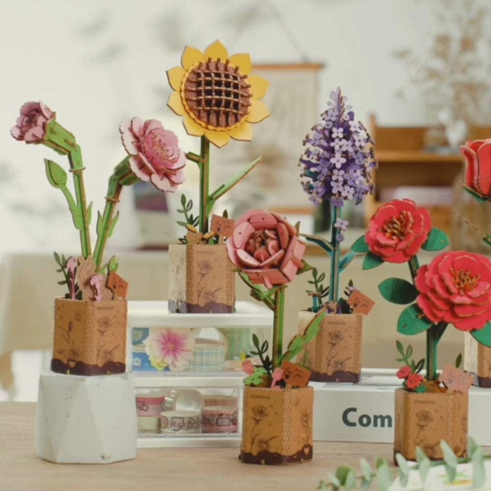 Red Rose- 3D Wooden Puzzle – Glimpse of Life