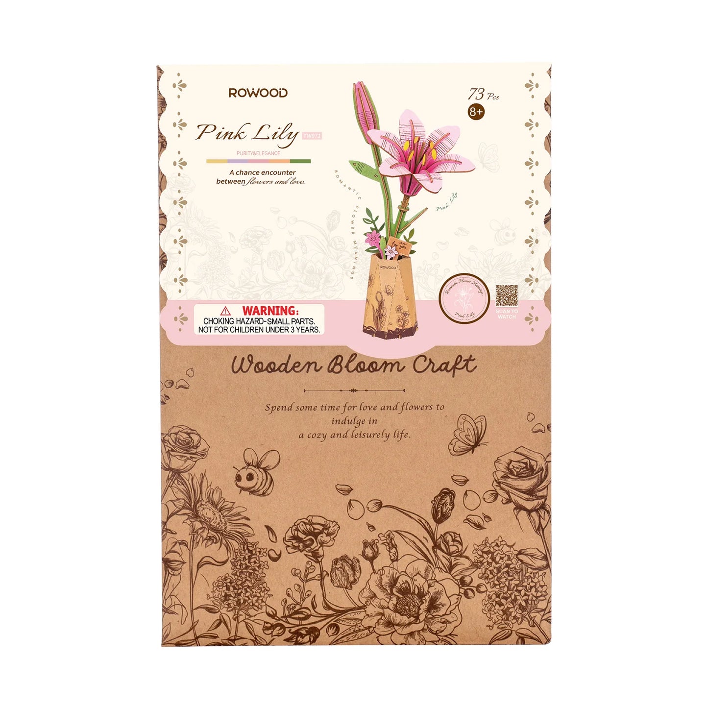 Pink Lily - 3D Wooden Puzzle